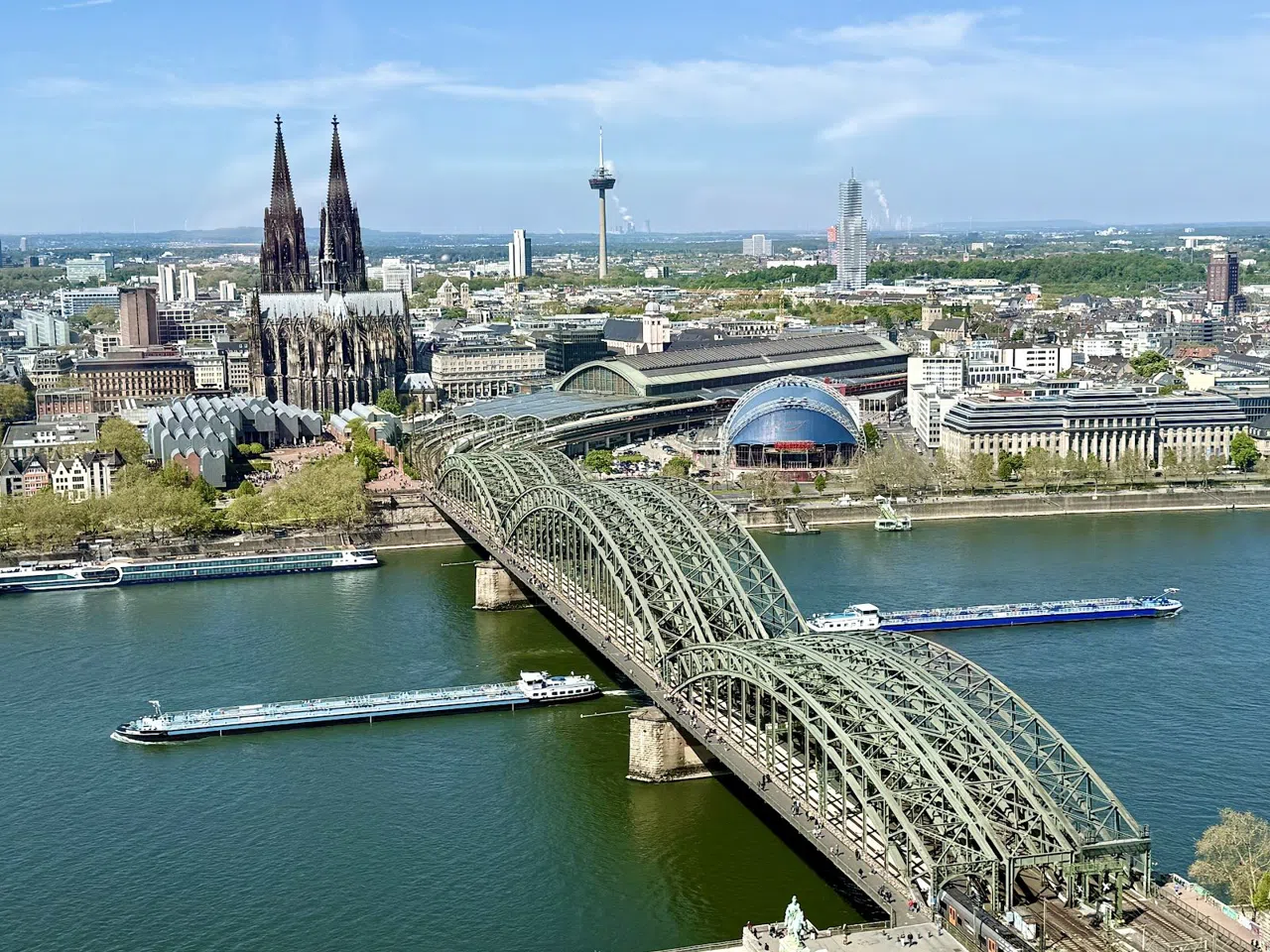 Cologne from Above and Across the Rhine